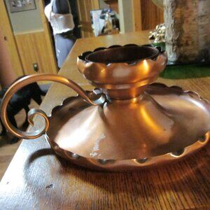 Vtg Gregorian copper Candle Holder/carrier with fingertip classic timeless piece